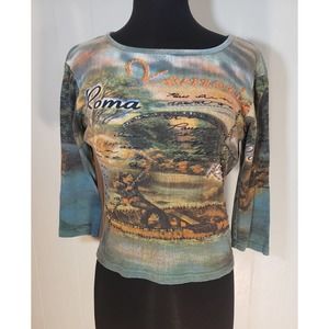 Gandy Couture size small vintage 3/4 sleeve blouse